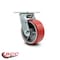 Service Caster 5 Inch Red Poly on Cast Iron Wheel Swivel Caster with Roller Bearing SCC SCC-30CS520-PUR-RS - alternate 2